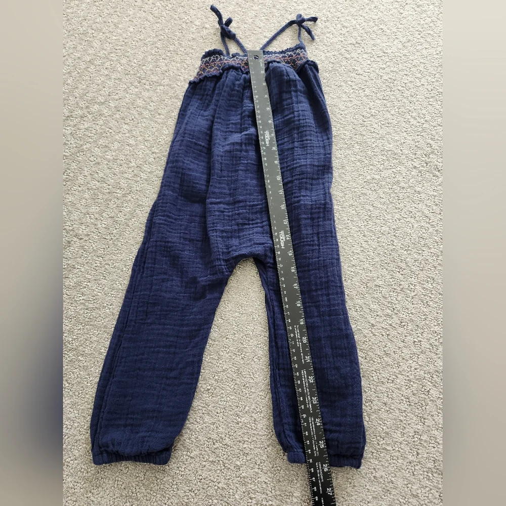 Old Navy 100% cotton Smocked Navy Blue Jumpsuit Romper 1PC‎ 3T Toddler Girl